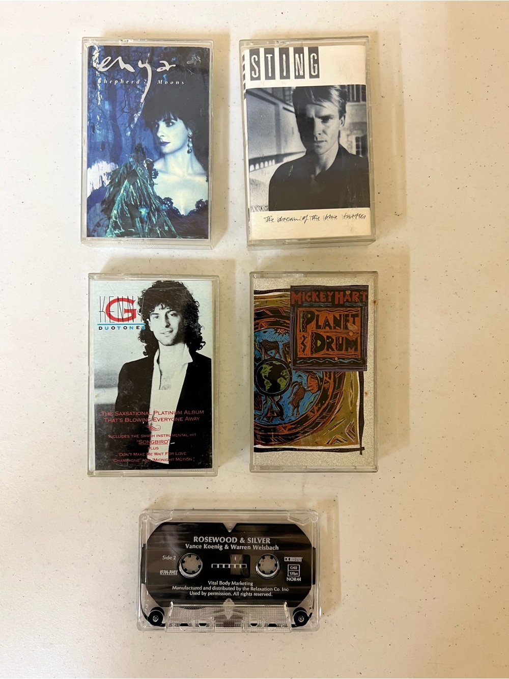 Vintage Cassette Tape Lot - Mixed Artists (Blue, Black, White, Multicolor)